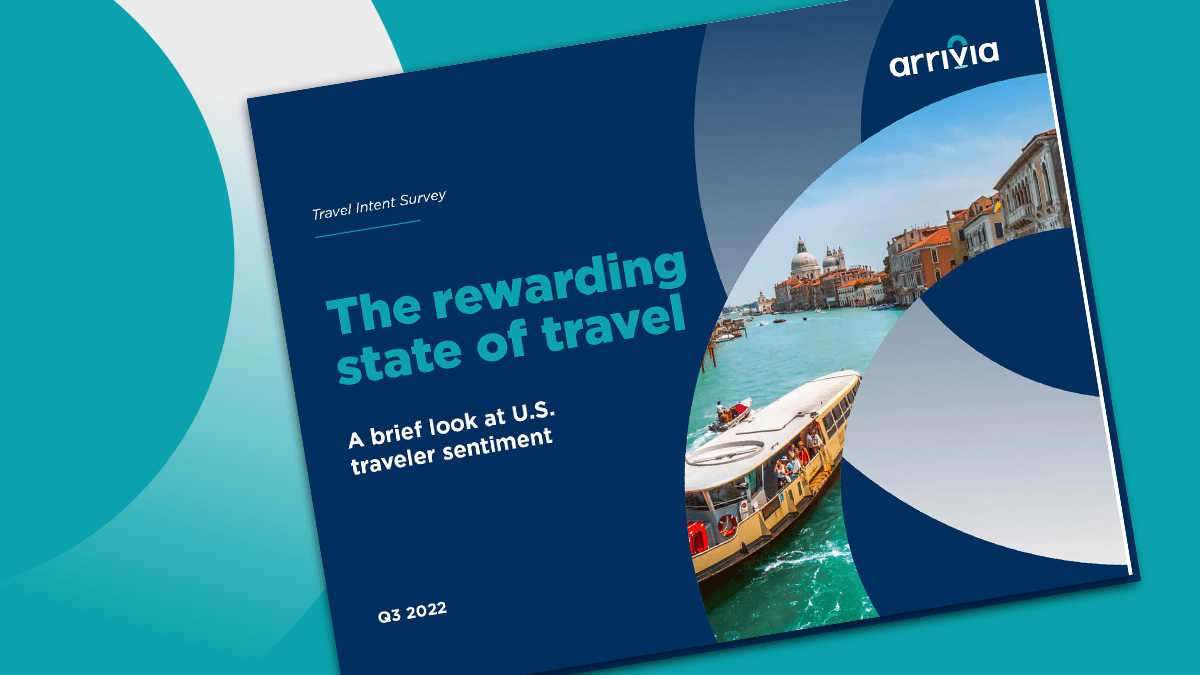 Front cover of Arrivia’s Q3 2022 survey report of travel rewards program members in the United States